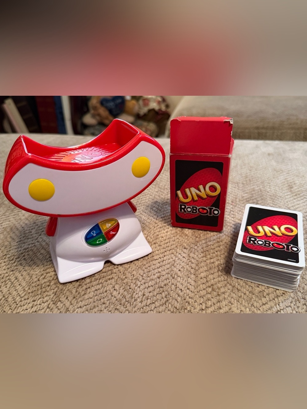 UNO Roboto Electronic Interactive Card Game - Red and White